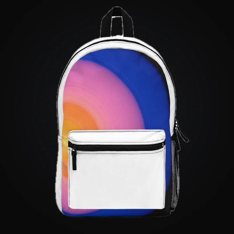 Circular light artwork shown on a backpack mockup