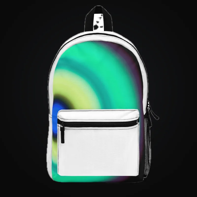 Circular light artwork shown on a backpack mockup