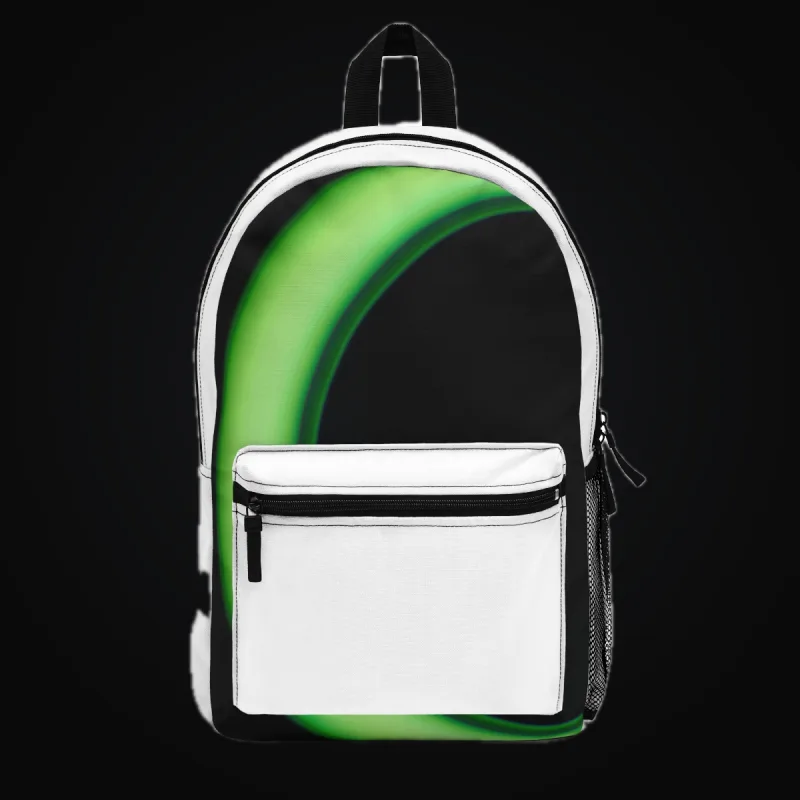 Circular light artwork shown on a backpack mockup