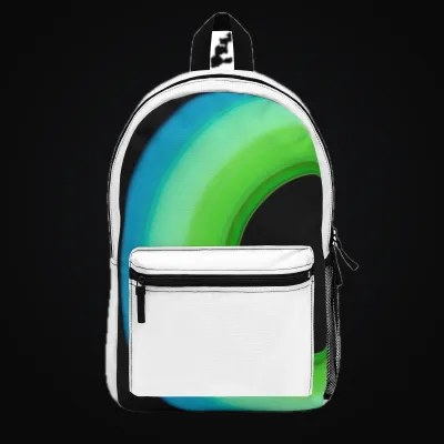 Circular light artwork shown on a backpack mockup