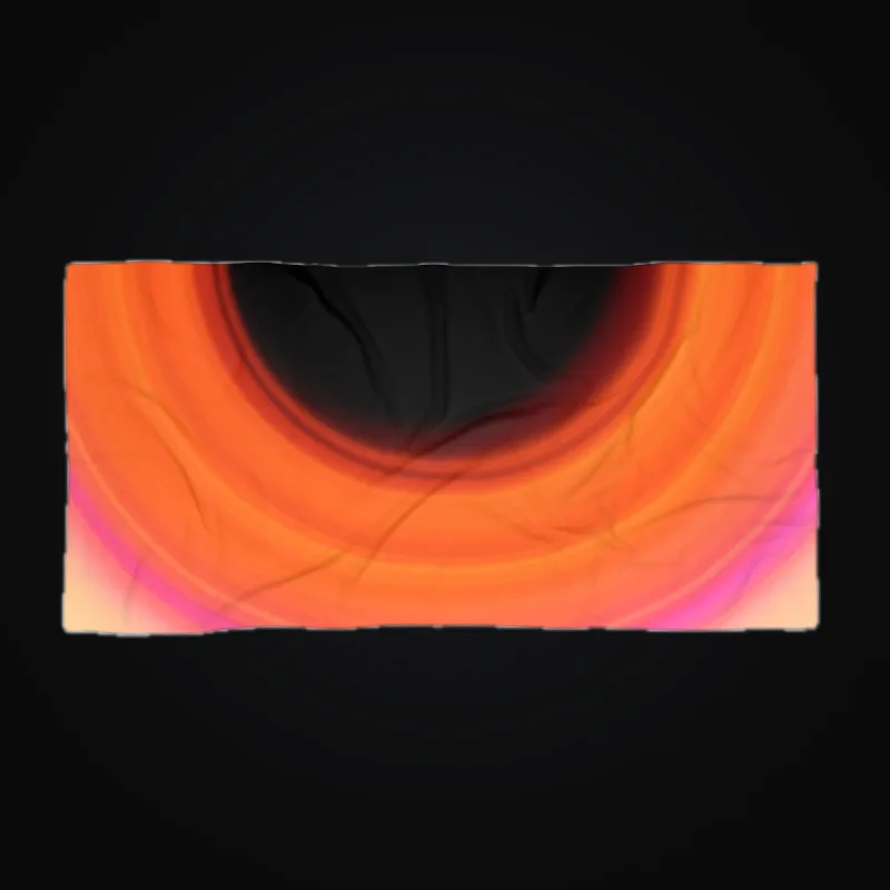 Circular light artwork shown on a beach towel mockup
