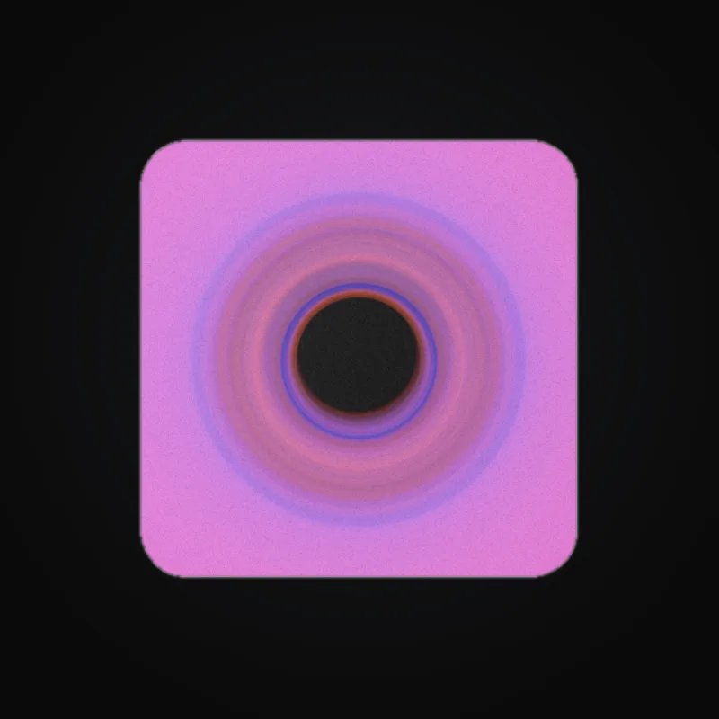 Circular light artwork shown on a cork coaster mockup