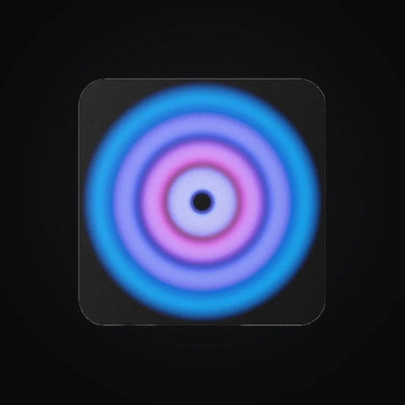 Circular light artwork shown on a cork coaster mockup