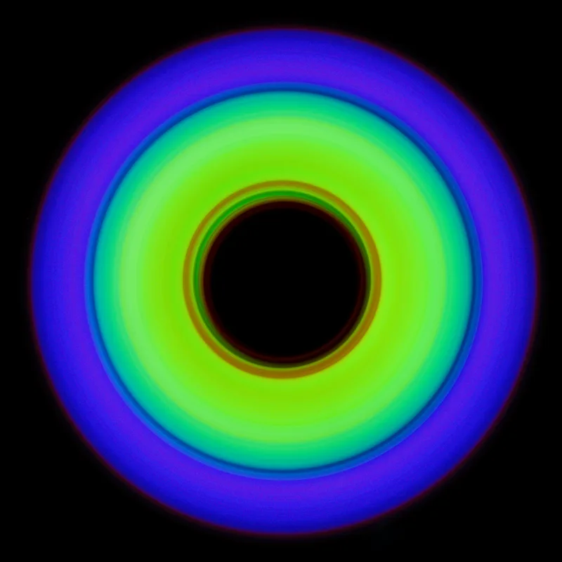 Square multicolor circular light artwork prepared as a digital preview example