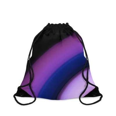 Circular light artwork by the ArtDrop founder on a real drawstring bag