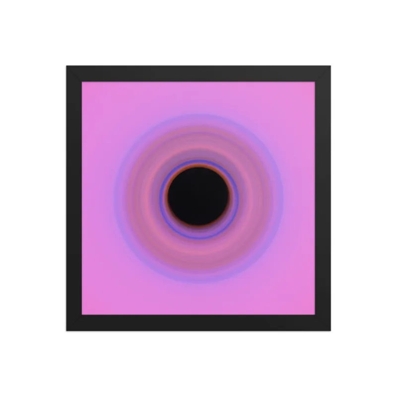 Circular light artwork shown on a framed fine art poster mockup