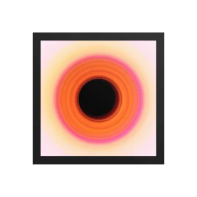 Circular light artwork shown on a framed fine art poster mockup