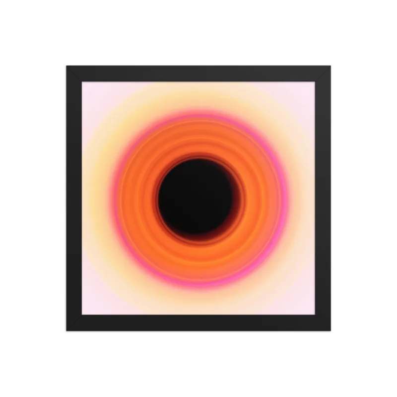 Circular light artwork shown on a framed fine art poster mockup