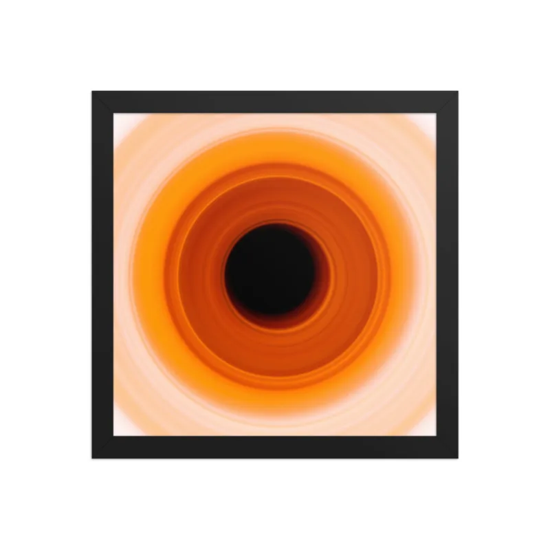 Circular light artwork shown on a framed fine art poster mockup