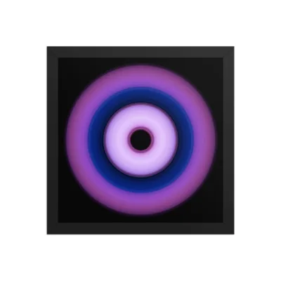 Circular light artwork shown on a framed fine art poster mockup