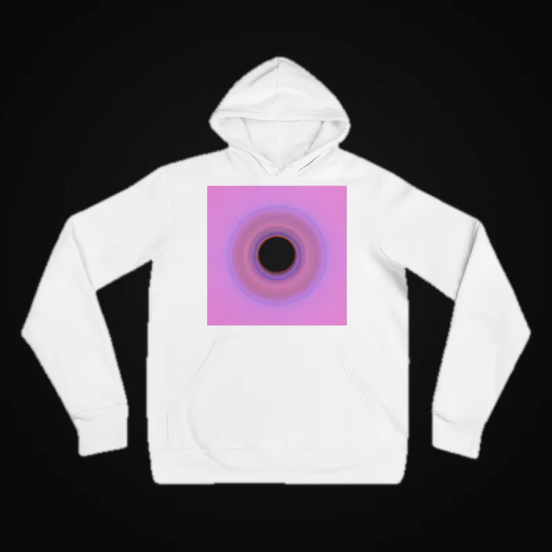 Circular light artwork shown on a pullover hoodie mockup