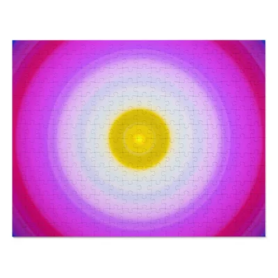 Circular light artwork by the ArtDrop founder on a real jigsaw puzzle
