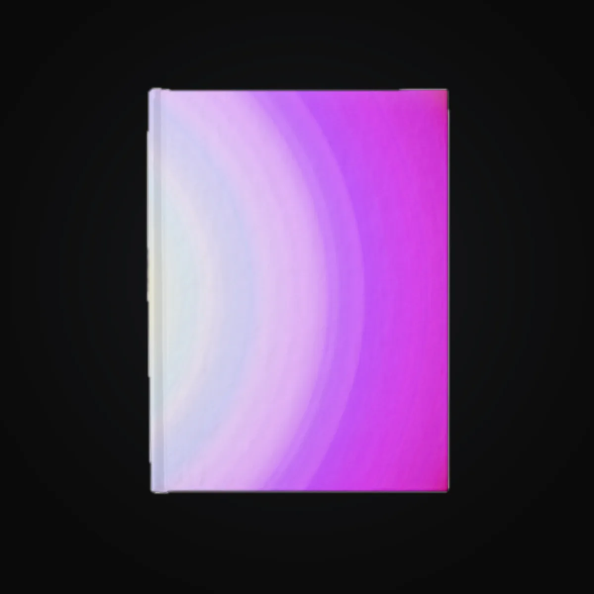 Circular light artwork shown on a journal mockup