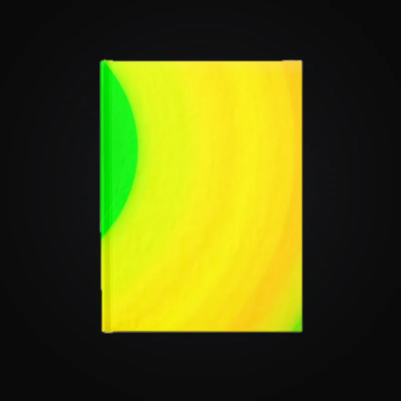 Circular light artwork shown on a journal mockup