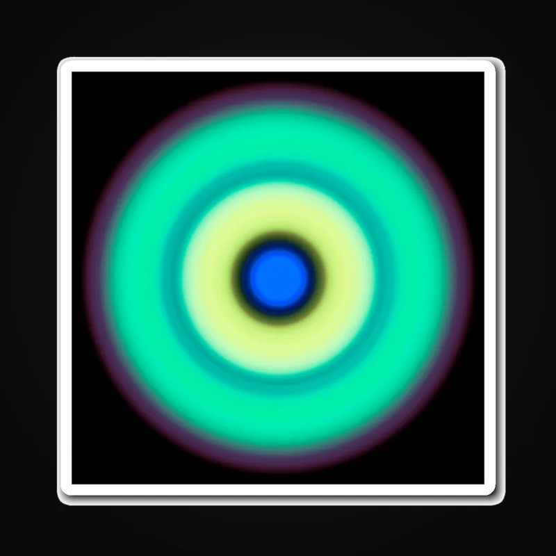 Circular light artwork shown on a magnet mockup
