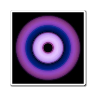 Circular light artwork by the ArtDrop founder on a real fridge magnet