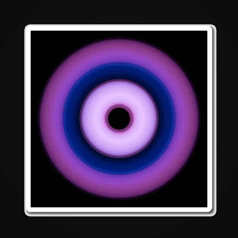 Circular light artwork shown on a magnet mockup