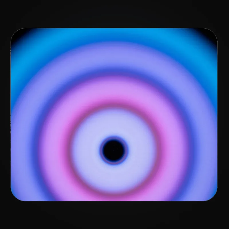 Circular light artwork shown on a mouse pad mockup