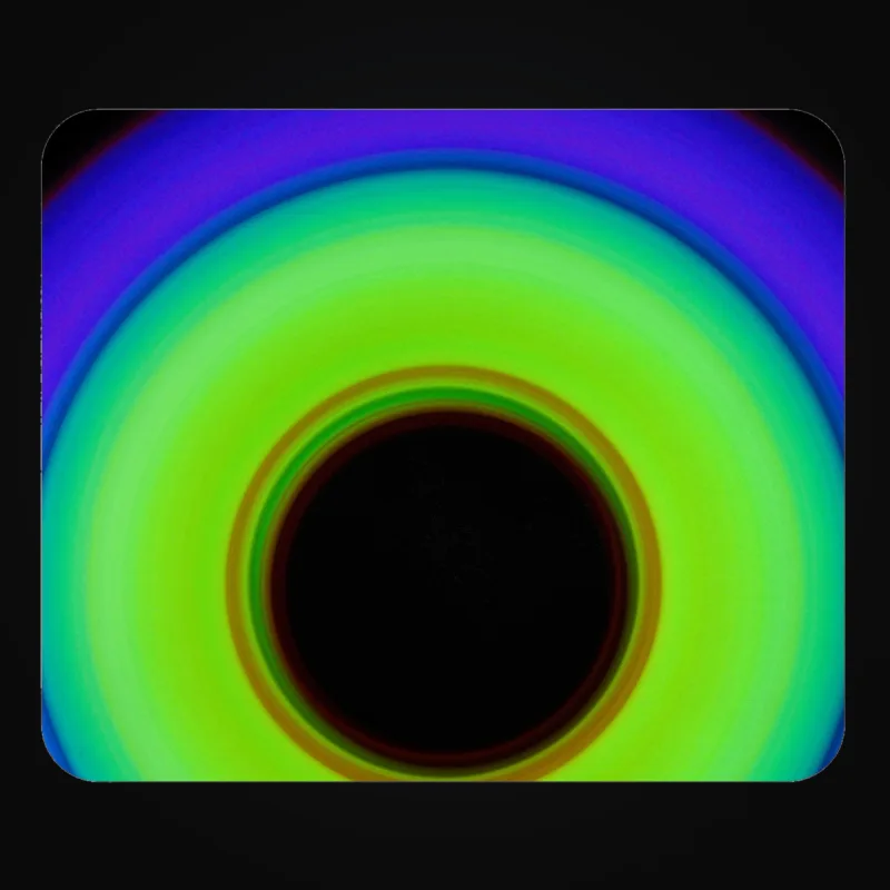 Circular light artwork shown on a mouse pad mockup