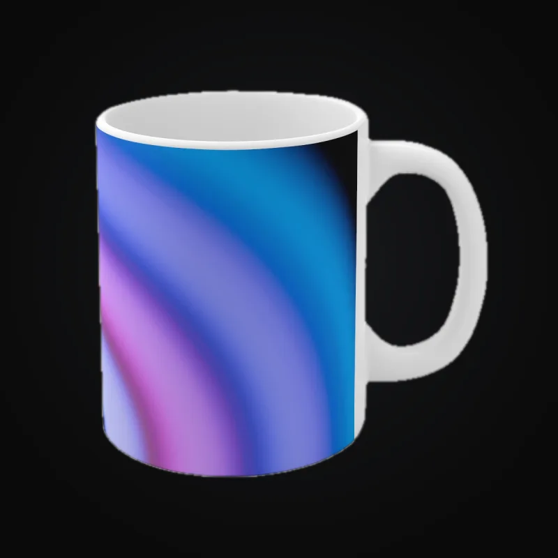Circular light artwork shown on a ceramic mug mockup