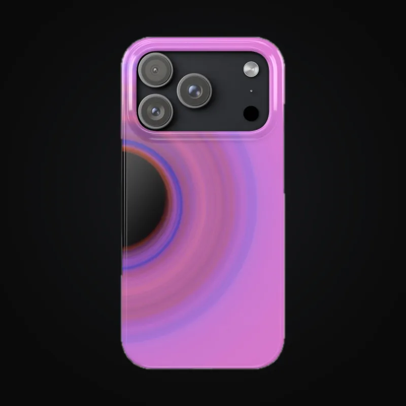 Circular light artwork shown on a phone case mockup