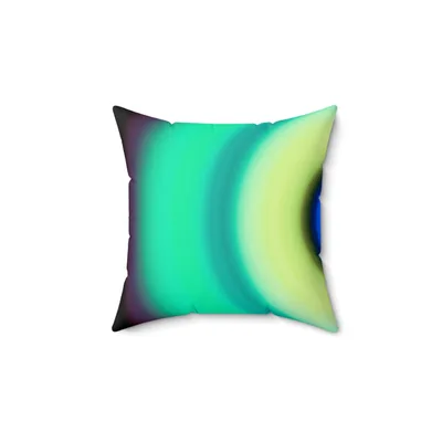 Circular light artwork by the ArtDrop founder on a real throw pillow