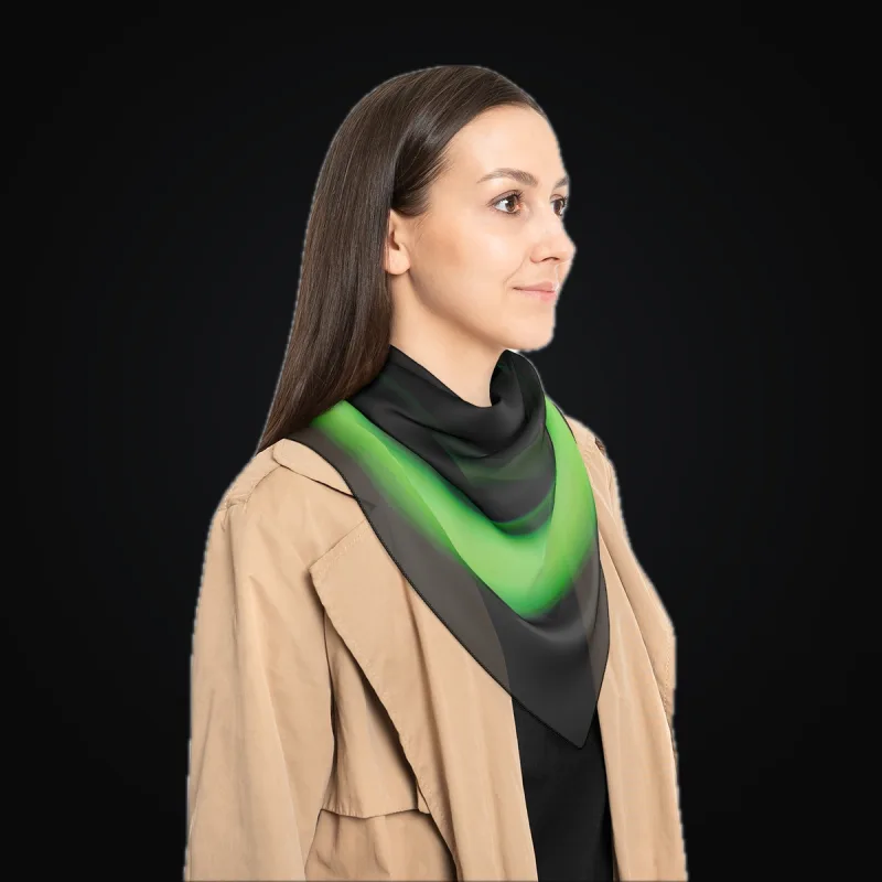 Circular light artwork shown on a poly scarf mockup