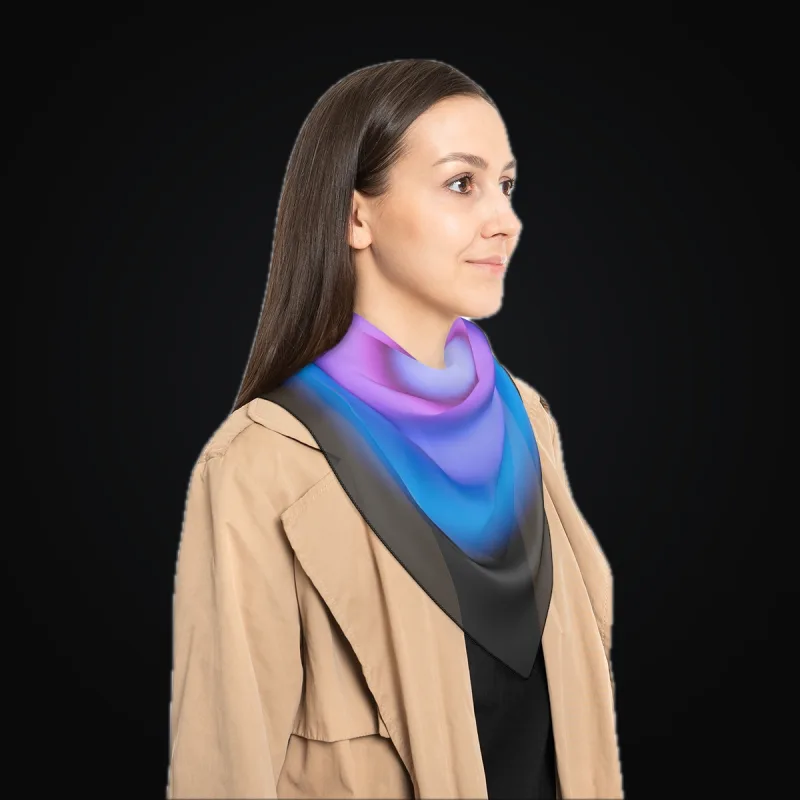 Circular light artwork shown on a poly scarf mockup