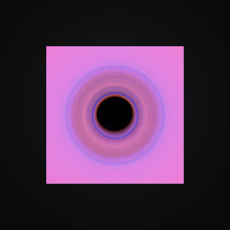 Circular light artwork shown on a fine art poster mockup