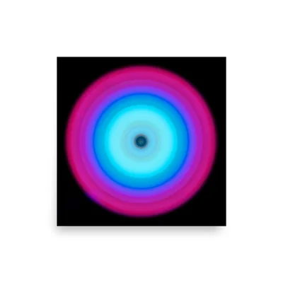 Circular light artwork by the ArtDrop founder on a real fine art poster