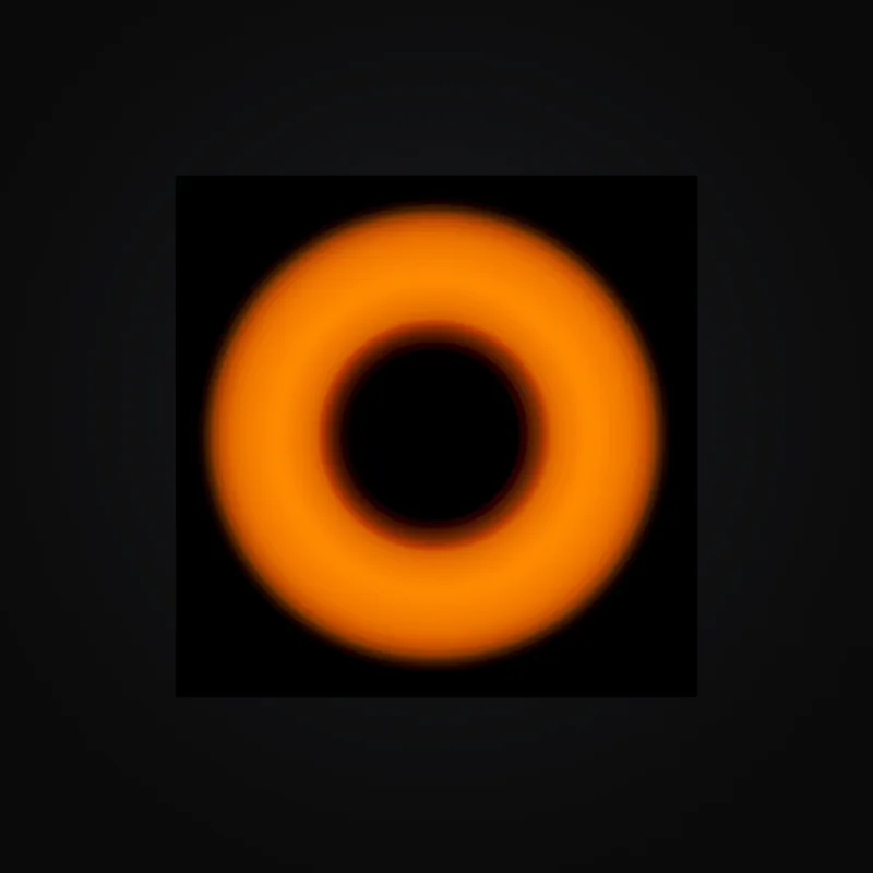 Circular light artwork shown on a fine art poster mockup