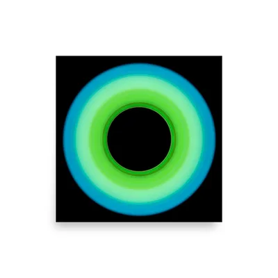 Circular light artwork by the ArtDrop founder on a real fine art poster