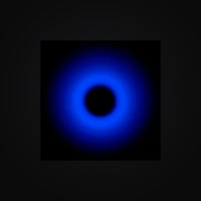 Circular light artwork shown on a fine art poster mockup