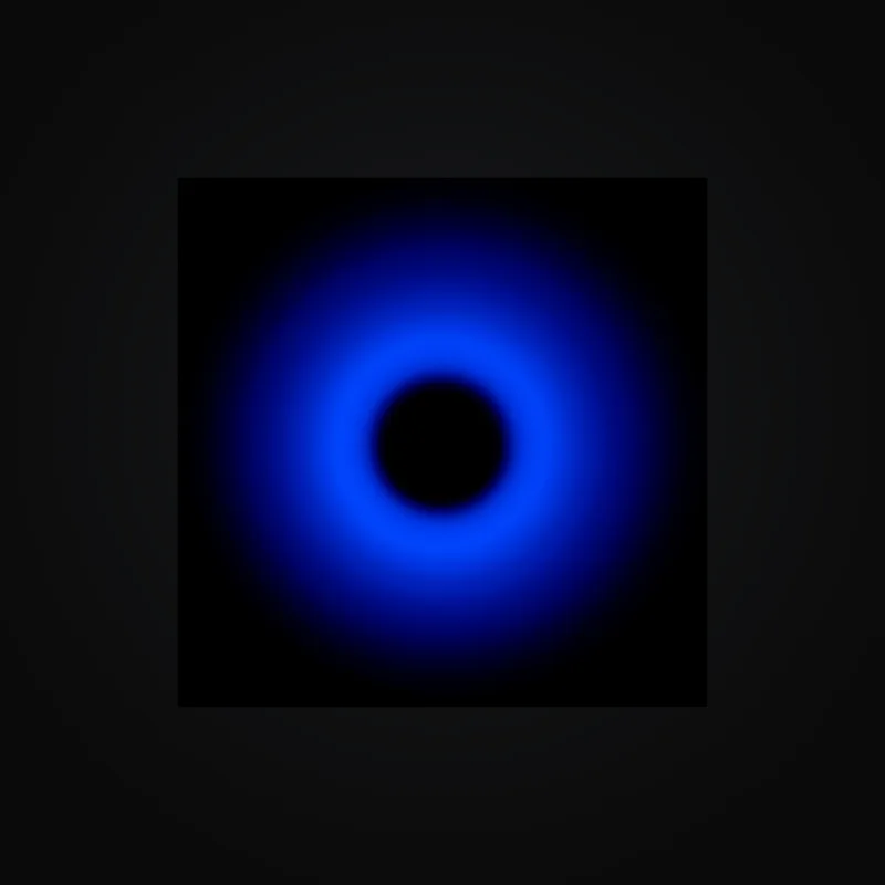 Circular light artwork shown on a fine art poster mockup