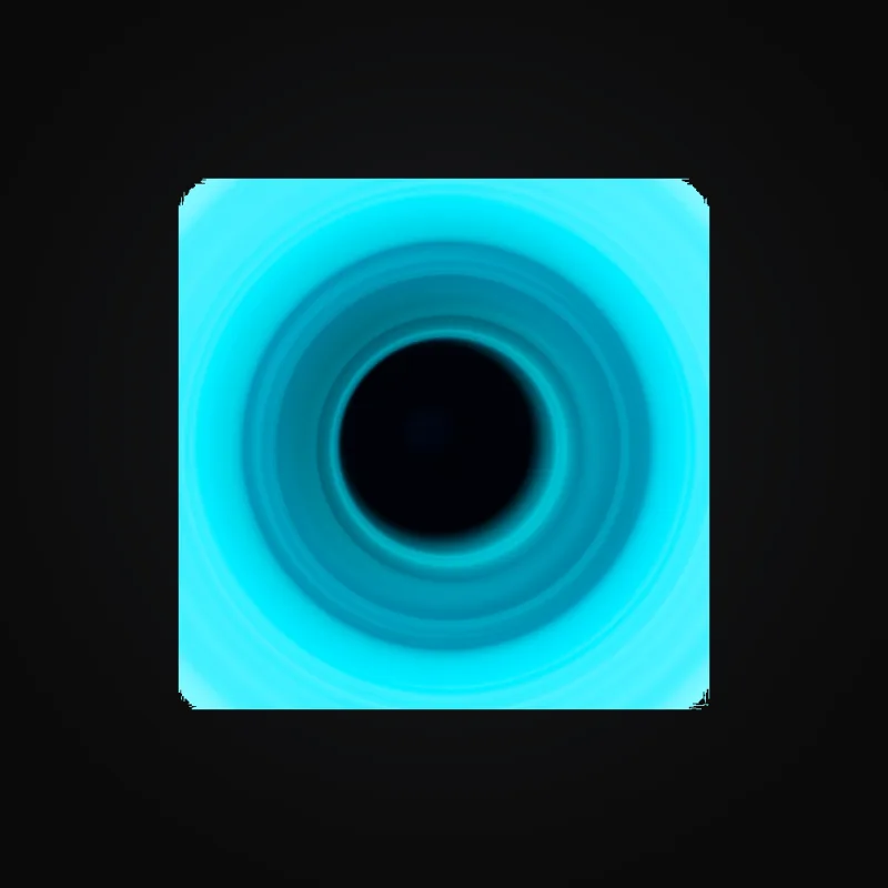 Circular light artwork shown on a fine art poster mockup