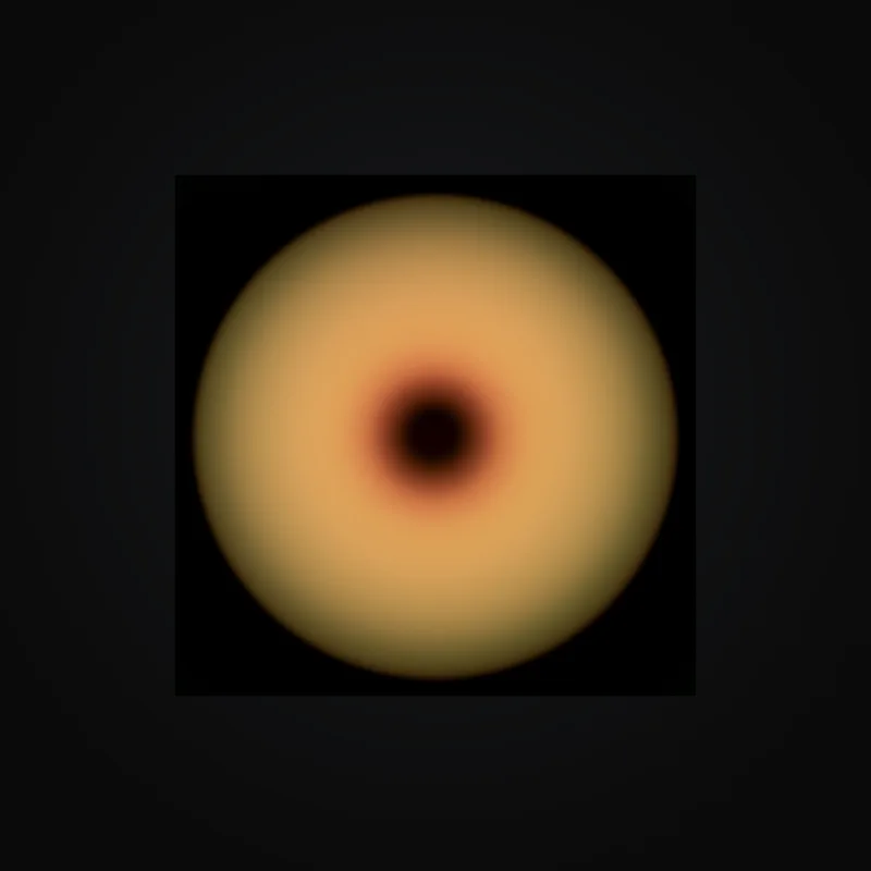Circular light artwork shown on a fine art poster mockup