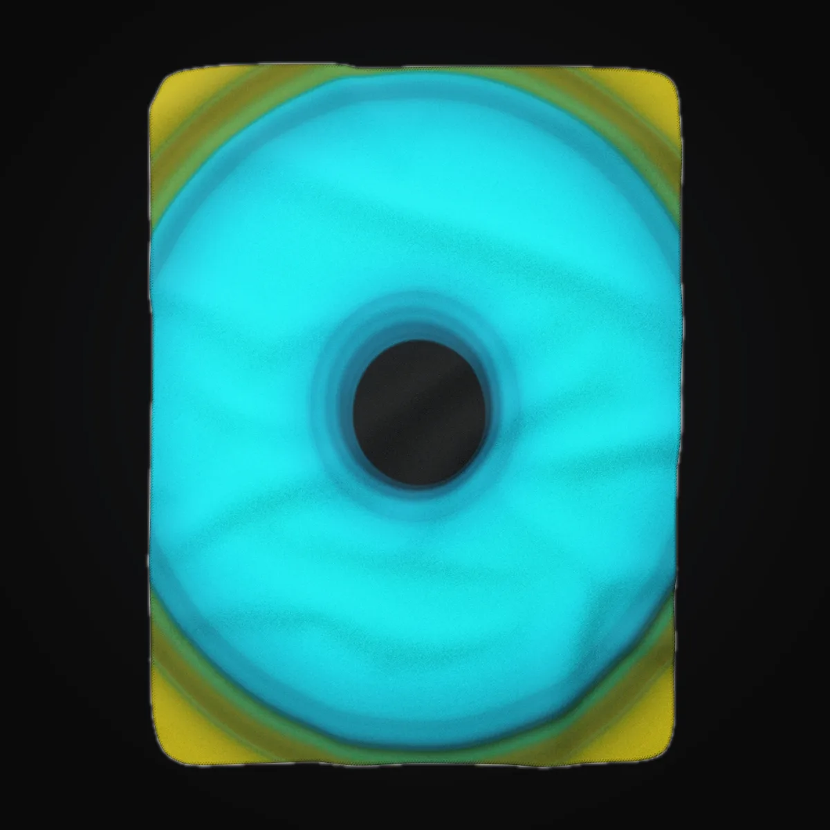 Circular light artwork shown on a sherpa blanket mockup