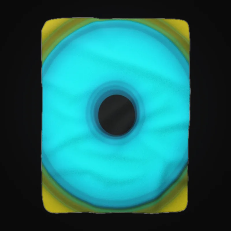 Circular light artwork shown on a sherpa blanket mockup
