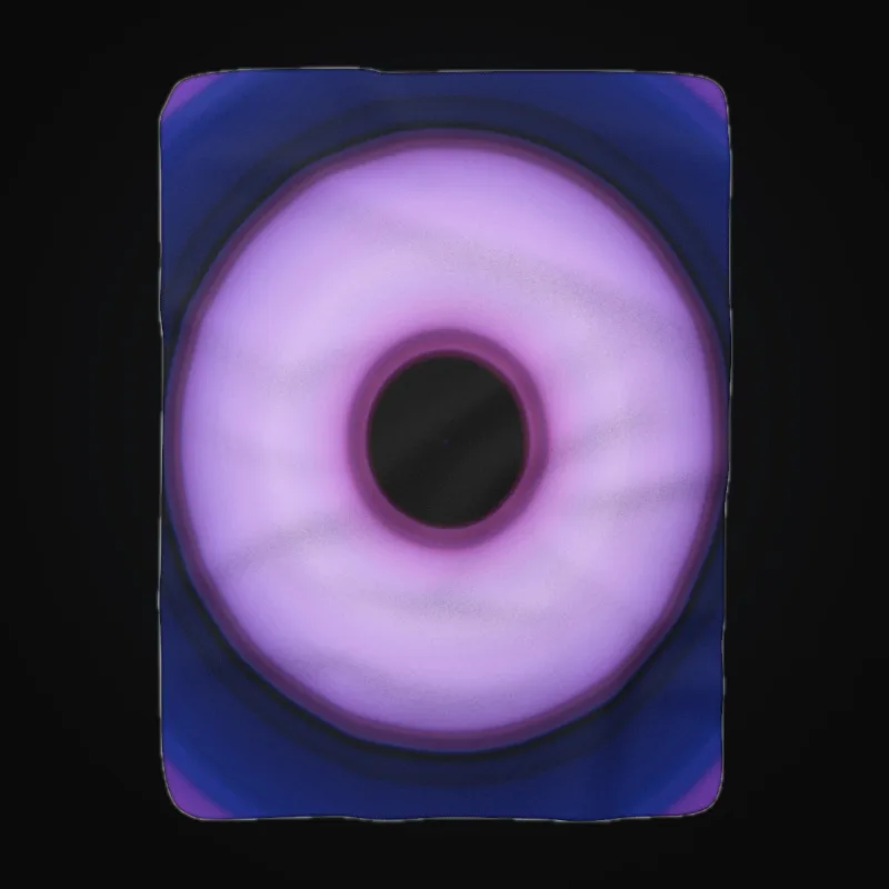 Circular light artwork shown on a sherpa blanket mockup