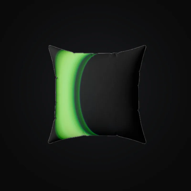 Circular light artwork shown on a square pillow mockup