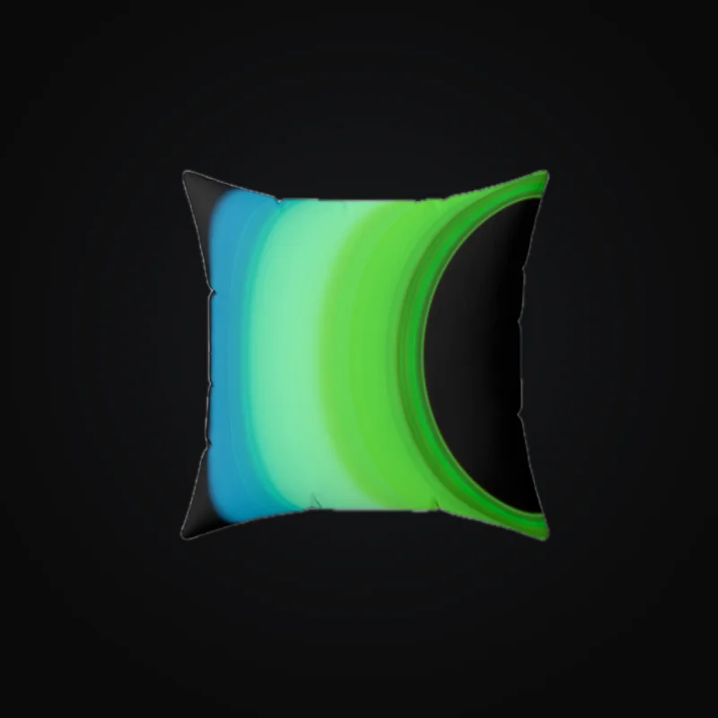 Circular light artwork shown on a square pillow mockup