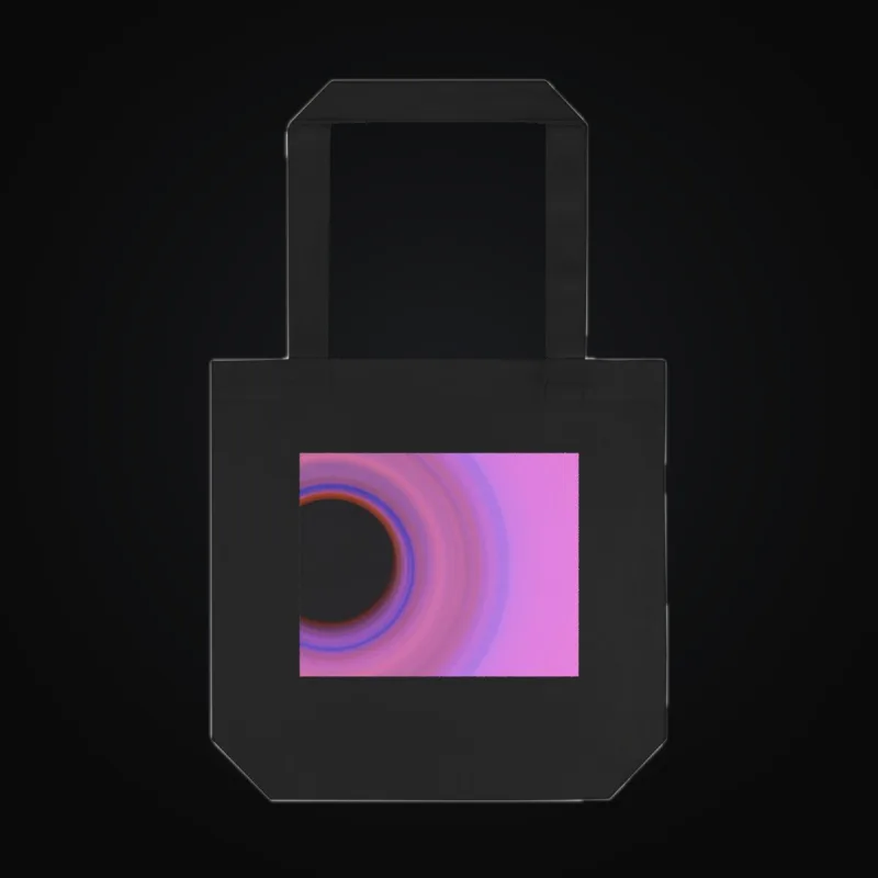 Circular light artwork shown on a cotton tote mockup