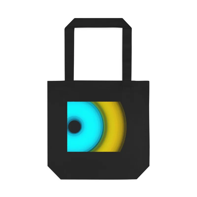 Obra de luz circular impresa en una bolsa tote de algodón