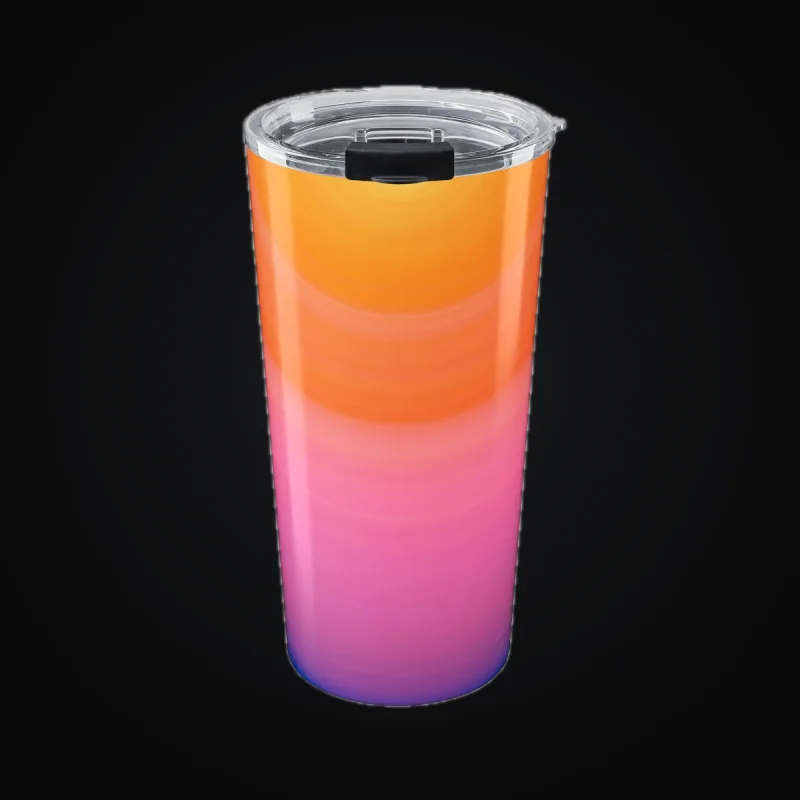 Circular light artwork shown on a tumbler mockup
