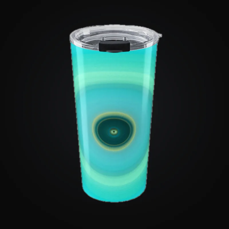 Circular light artwork shown on a tumbler mockup