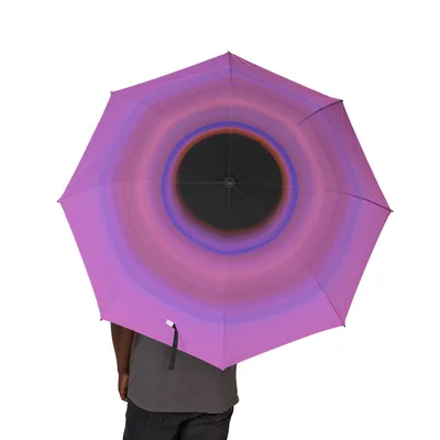 Circular light artwork by the ArtDrop founder on a real compact umbrella
