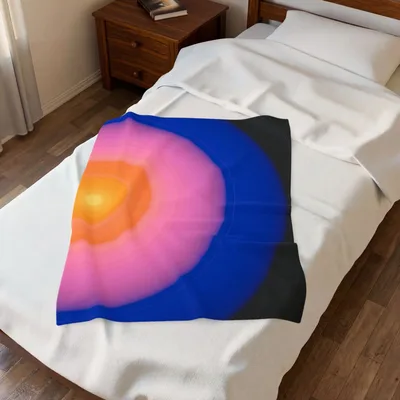 Obra de luz circular del fundador de ArtDrop en manta de felpa