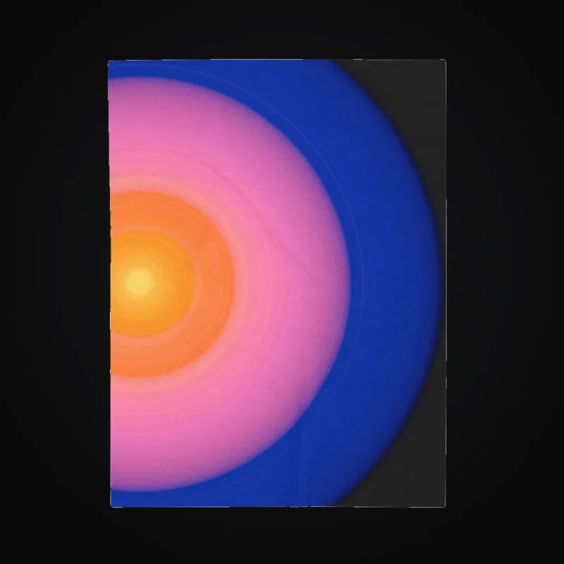 Circular light artwork shown on a velveteen blanket mockup
