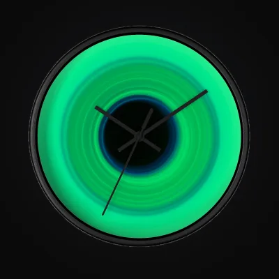 Circular light artwork shown on a wall clock mockup