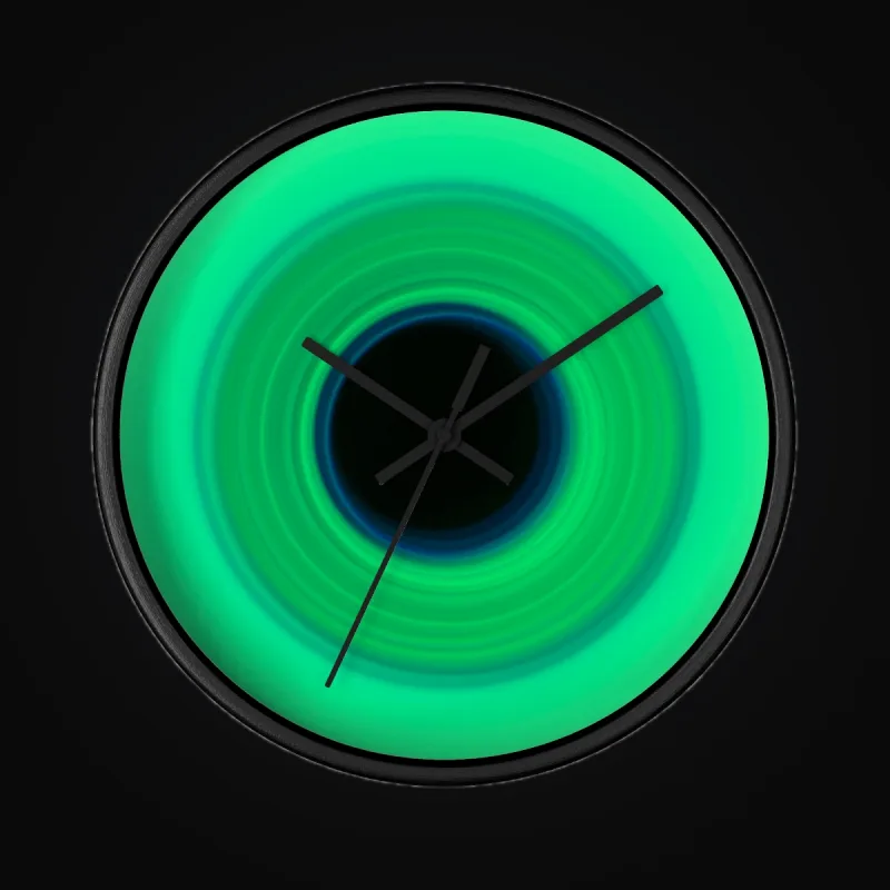 Circular light artwork shown on a wall clock mockup